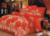 Pure cotton Peach Printed Bedding Sets red bed Sheet Duvert cover 4pcs