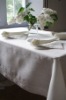 Pure linen rectangular damask table cloth