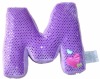 Purple Alphabetical-shaped Cotton Cushion