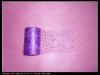 Purple deco mesh flower wrapper for wedding decoration.