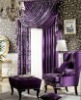 Purple polyester yarn-dyed jacquard curtain with lurex