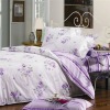 Purple print bedding
