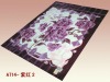 Purple red Design Mink Bedding flower 100% polyester polar printed super soft blanket