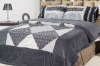 Pv and coral fleece patchwork blanket