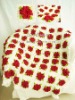 QN10005 Handmade Crocheted Baby Rose Soft Blankets Afghan Coverlet Milk Cotton