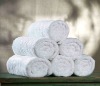 ROLLED WHITE BATH TOWELS