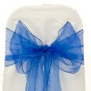ROYAL BLUE WEDDING ORGANZA CHAIR COVER BOW SASH UK SELLER