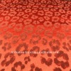 Rayon Wool Black and Red Leopard Fabric