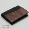 Real Wood Leather Wallet, genuine wood is used, hand made in JApan