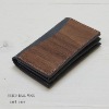 Real Wood & Natural Tanned Leather Card Case, genuine wood is used, made in Japan