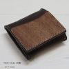 Real Wood & Natural Tanned Leather Coin Case, genuine wood is used, made in Japan