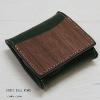 Real Wood & Natural Tanned Leather Coin Case, genuine wood is used, made in Japan