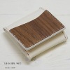 Real Wood & Natural Tanned Leather Coin Case, genuine wood is used, made in Japan