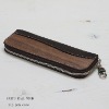 Real Wood & Natural Tanned Leather Pen Case, genuine wood is used, made in Japan