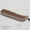 Real Wood & Natural Tanned Leather Pen Case, genuine wood is used, made in Japan