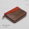 Real Wood & Natural Tanned Leather Zip Wallet, genuine wood is used, made in Japan