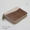 Real Wood & Natural Tanned Leather Zip Wallet, genuine wood is used, made in Japan