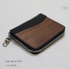 Real Wood & Natural Tanned Leather Zip Wallet, genuine wood is used, made in Japan