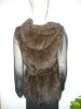 Real mink fur vest with hood. Luxury fur vest with exquisite handmade. Hot selling! Good gift with wholesale price