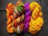 Recycled sari silk knitting yarn