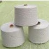 Recyled ring spun polyester yarn for weaving