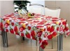Red Cheap printed table cloth PVC table sheet