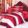 Red Strip and Cozy 100% Cotton Bedding Set