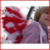 Red and white angel Feather Wings