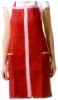 Red and white vertical stripes apron