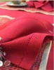 Red colored hemstitched linen table napkin