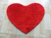 Red heart shape tufted floor carpet