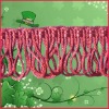 Red trimming fringe tassel lace