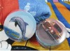Round Compressed beach towel for gift or premium