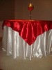 Round Hotel satin tablecloth and overlay, Banquet table cover, Table linen