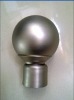 Round curtain ball finial in satin nickel