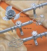 Round painting silver curtain bar rod