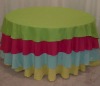 Round polyester wedding and banquet table cover and table overlays
