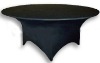 Round spandex /lycra slim table cover in black