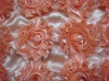 Sateen Dribble Flower Embroidery fabric for Wedding or Cushion