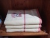 Satin border embroidery bath towel