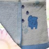 Shearing blue Jacquard plain dyed cotton towel