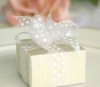 Sheer snow organza ribbon with cute white dots for Christmas gift packaging/organza gift wrapping ribbon