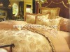 Silk/Cotton Jacquard Bedding Sets Gold Color