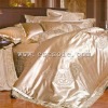 Silk Jacquard Bedding set Luxury Light Gold Color