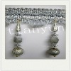 Silver Cube beads and Frosted beads tassel fringe for curtain