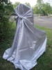Silver satin universal chair cover