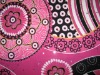 Single span FDY spandex knitting print fabric with silver spangle