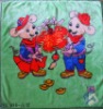 Soft 100% Polyester Two Mouse-Pattern Baby Blanket