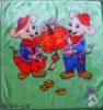 Soft 100% Polyester Two Mouse-Pattern Baby Blanket