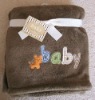 Soft Plush Polyester Brown Baby Blanket